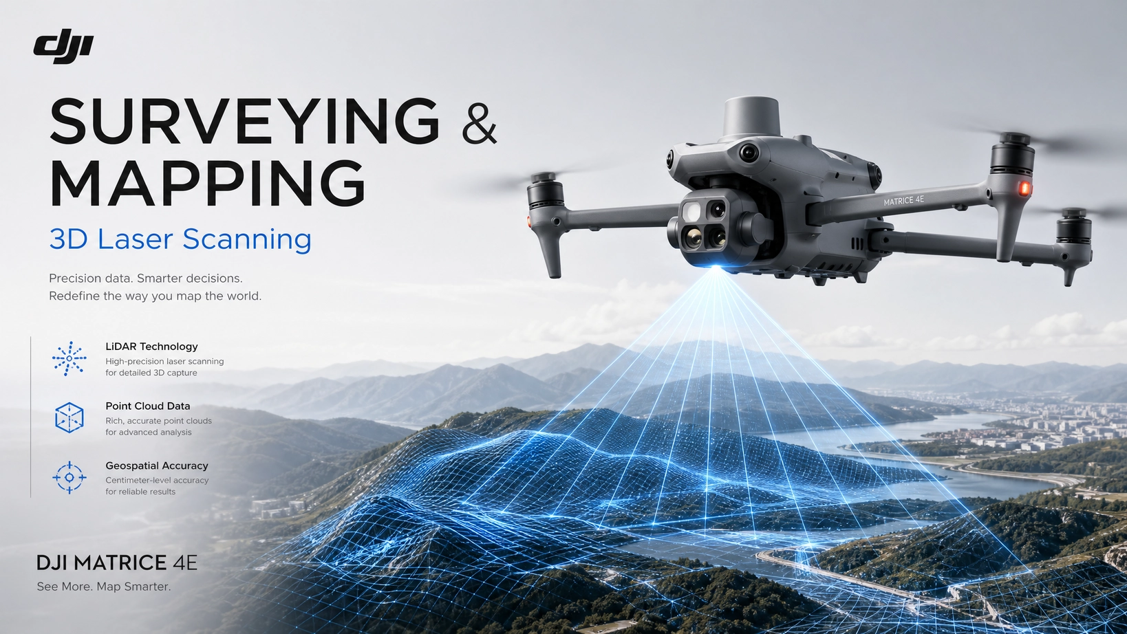 DJI Enterprise drone mapping a construction site